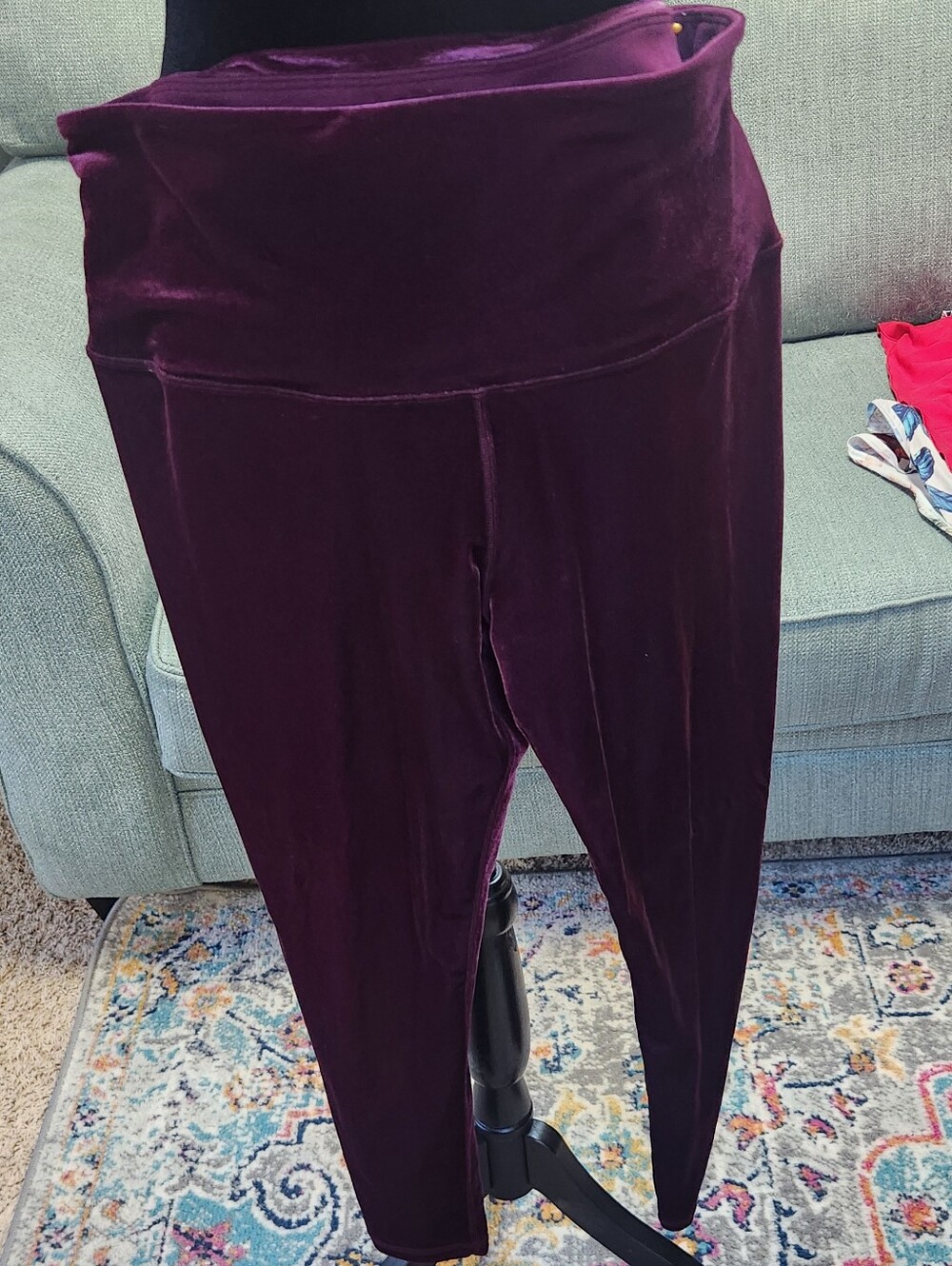 Athleta Purple Velvet High-Waist Leggings 1X Plus Like New